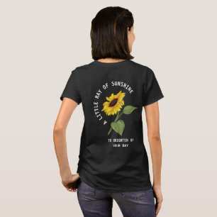 Sonnenschein schwarze Sonnenblume Personalisiert T-Shirt