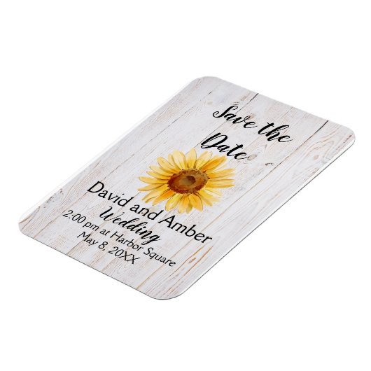 Sonnenschein Sonnenblumen Speichern Sie das Date M Magnet (Linke Seite)