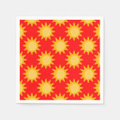Sonnenschein-Sonnendesign auf Rot Serviette (Vorderseite)