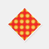 Sonnenschein-Sonnendesign auf Rot Serviette (Ecke)