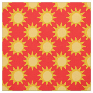 Sonnenschein-Sonnendesign auf Rot Stoff