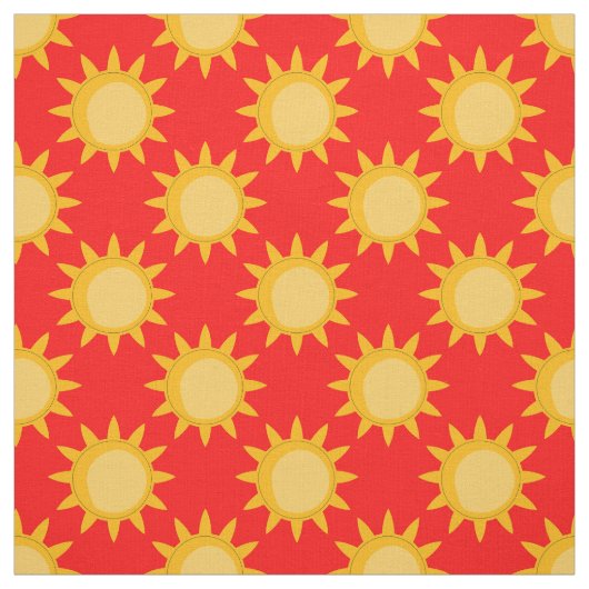 Sonnenschein-Sonnendesign auf Rot Stoff (Muster)