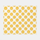 Sonnenschein-Sonnendesign auf Weiß Fleecedecke (Vorderseite (Horizontal))
