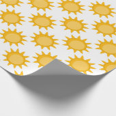 Sonnenschein-Sonnendesign auf Weiß Geschenkpapier (Ecke)