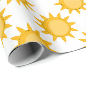 Sonnenschein-Sonnendesign auf Weiß Geschenkpapier (Rolleneckpunkt)