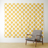 Sonnenschein-Sonnendesign auf Weiß Wandteppich (Beispiel (Horizontal))