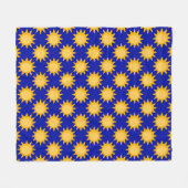 Sonnenschein-Sonnenmuster-Design auf Blau Fleecedecke (Vorderseite (Horizontal))