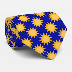 Sonnenschein-Sonnenmuster-Design auf Blau  Krawatte