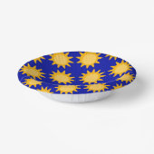Sonnenschein-Sonnenmuster-Design auf Blau Pappteller (Gewinkelt)