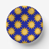 Sonnenschein-Sonnenmuster-Design auf Blau Pappteller (Vorderseite)