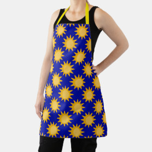 Sonnenschein-Sonnenmuster-Design auf Blau  Schürze