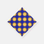 Sonnenschein-Sonnenmuster-Design auf Blau Serviette (Ecke)