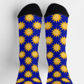 Sonnenschein-Sonnenmuster-Design auf Blau Socken (Oben)