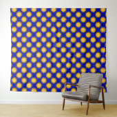 Sonnenschein-Sonnenmuster-Design auf Blau Wandteppich (Beispiel (Horizontal))