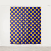 Sonnenschein-Sonnenmuster-Design auf Blau Wandteppich (Vorderseite)