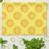Sonnenschein-Sonnenmuster-Design auf Gelb Geschirrtuch (Gefaltet)