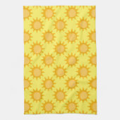 Sonnenschein-Sonnenmuster-Design auf Gelb Geschirrtuch (Vertikal)