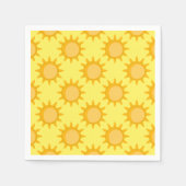 Sonnenschein-Sonnenmuster-Design auf Gelb Serviette (Vorderseite)