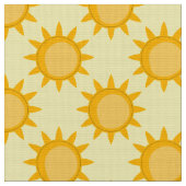 Sonnenschein-Sonnenmuster-Design auf Gelb Stoff (Nahaufnahme)