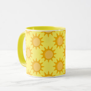 Sonnenschein-Sonnenmuster-Design auf Gelb Tasse