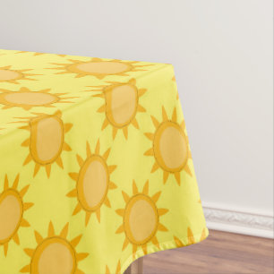 Sonnenschein-Sonnenmuster-Design auf Gelb  Tischdecke