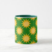 Sonnenschein-Sonnenmuster-Design auf Grün Tasse (Zentrum)