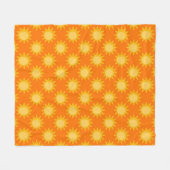 Sonnenschein-Sonnenmuster-Design auf Orange Fleecedecke (Vorderseite (Horizontal))