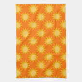 Sonnenschein-Sonnenmuster-Design auf Orange Geschirrtuch (Vertikal)