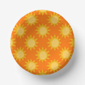Sonnenschein-Sonnenmuster-Design auf Orange Pappteller (Vorderseite)