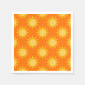 Sonnenschein-Sonnenmuster-Design auf Orange Serviette (Vorderseite)
