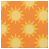 Sonnenschein-Sonnenmuster-Design auf Orange Stoff (Nahaufnahme)
