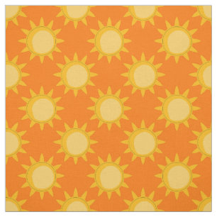 Sonnenschein-Sonnenmuster-Design auf Orange Stoff