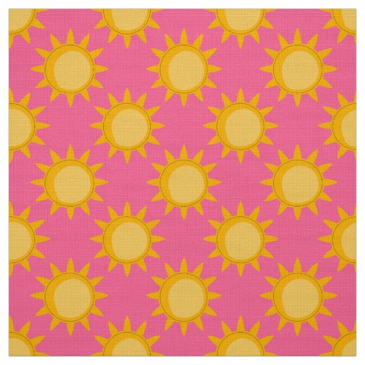 Sonnenschein-Sonnenmuster-Design auf Rosa Stoff (Muster)
