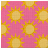 Sonnenschein-Sonnenmuster-Design auf Rosa Stoff (Nahaufnahme)