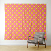 Sonnenschein-Sonnenmuster-Design auf Rosa Wandteppich (Beispiel (Horizontal))