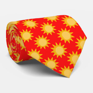 Sonnenschein-Sonnenmuster-Design auf Rot Krawatte