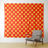 Sonnenschein-Sonnenmuster-Design auf Rot Wandteppich (Beispiel (Horizontal))