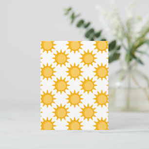 Sonnenschein-Sonnenmuster-Design auf Weiß Postkarte