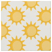 Sonnenschein-Sonnenmuster-Design auf Weiß Stoff (Nahaufnahme)