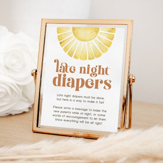 Sonnenschein Späte Nacht Windeln Boho Baby Duschze Poster