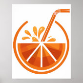 Sonnenschein-Squeeze: Orangensaft, grafisch Poster (Vorne)