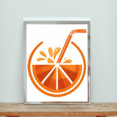 Sonnenschein-Squeeze: Orangensaft, grafisch Poster