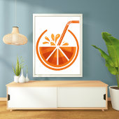 Sonnenschein-Squeeze: Orangensaft, grafisch Poster