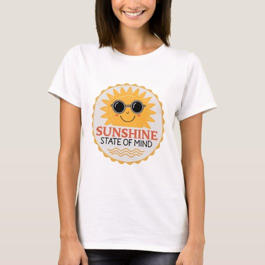 Sonnenschein Staat des Geistes lächelnd Sun 70er T-Shirt (Vorderseite)