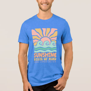 Sonnenschein Staat von Mind Retro Sun & Waves Graf Tri-Blend Shirt