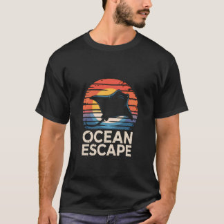 Sonnenschein Stingray Ozean Flucht Retro Sonnenunt T-Shirt