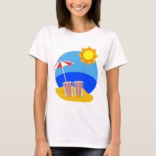 Sonnenschein-Strand-Tag T-Shirt (Vorderseite)