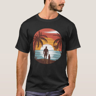 Sonnenschein-Tag-Illustration - Mann und Katze T-Shirt