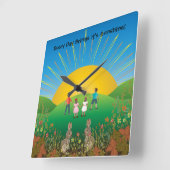 Sonnenschein-Tagesuhr Quadratische Wanduhr (Winkel)