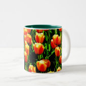 Sonnenschein-Tulpen Zweifarbige Tasse (VorderseiteRechts)